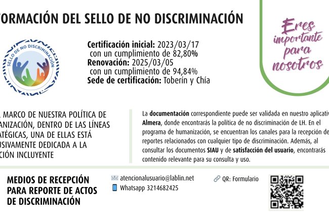 INFORMACION DEL SELLO DE DISCRIMINACIÓN